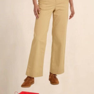 Ladies Wide Leg Chino Pant - Beige