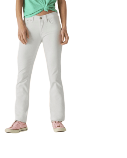 Ladies Sweet Straight White Denim