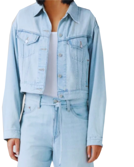 Ladies Denim Trucker Jacket - Light Blue