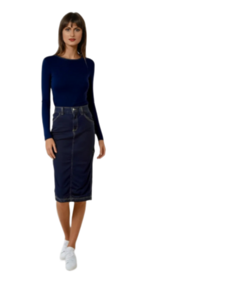 Ladies Midi Denim Skirt
