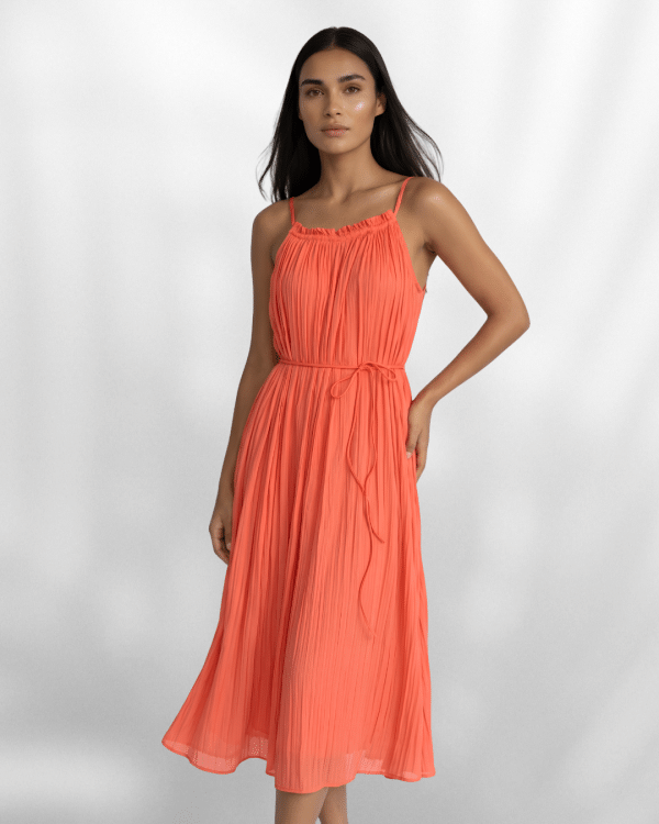 Ladies Pleated Midi Dress