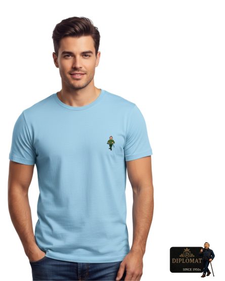 Men's Diplomat Printed T-Shirt - Light Blue