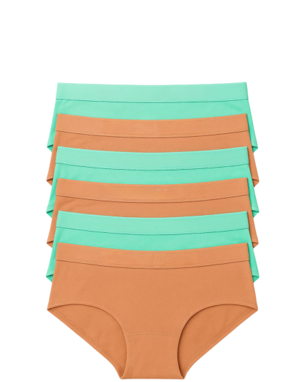 Girls’ Plain Cotton Underwear – 6‑Piece - Image 1