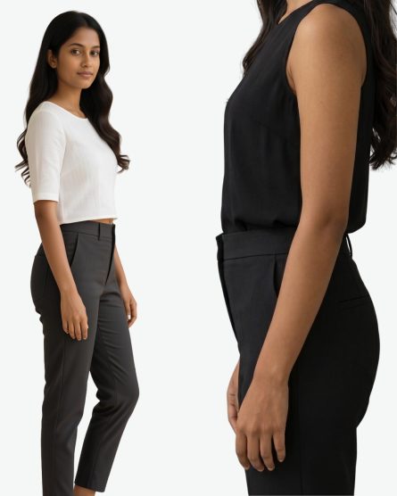 Women's High Waist Cotton Chino Pants
