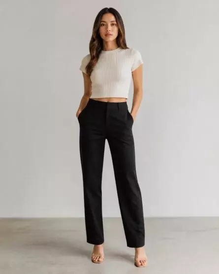 Women’s High Waist Cotton Chino Pants