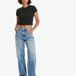 Women's Vintage Straight Denim Pants – Light Blue