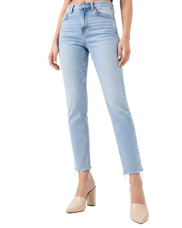 Women's Frayed Straight Jeans