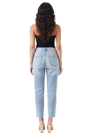 Women's Frayed Straight Jeans