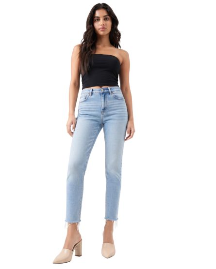 Women's Frayed Straight Jeans